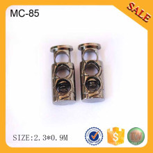 EC85 Wholesale hollow out cord toggle fasteners,metal spring lock stopper,metal stop of cord